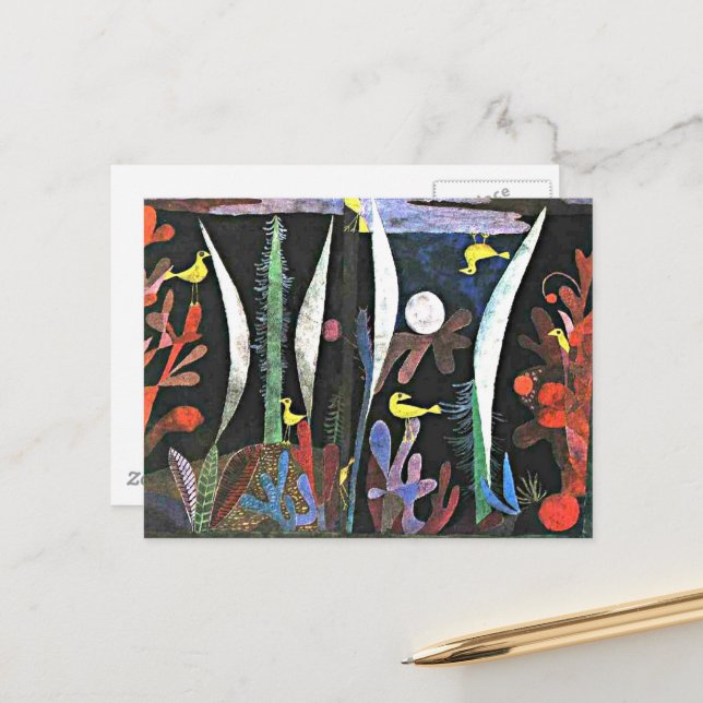 Klee - Landscape with Yellow Birds Postcard (Front/Back In Situ)