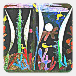 Klee - Landscape with Yellow Birds Square Sticker