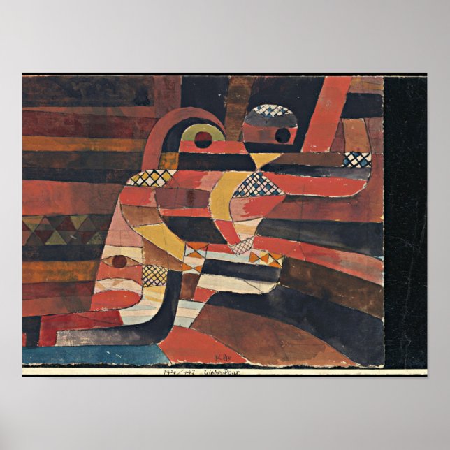 Klee - Lovers, colorful 1920 painting Poster (Front)