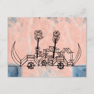Klee - Old Steamboat, abstract art Postcard