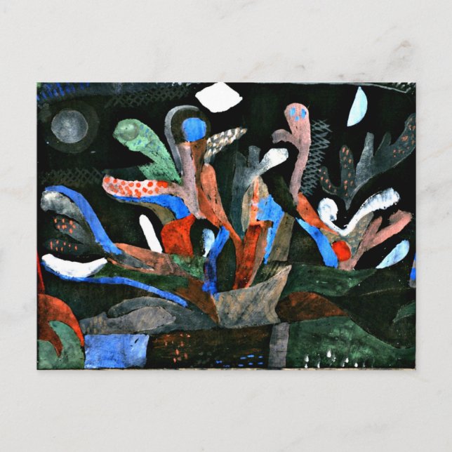 Klee - Picture of a Garden in Dark Colours Postcard (Front)