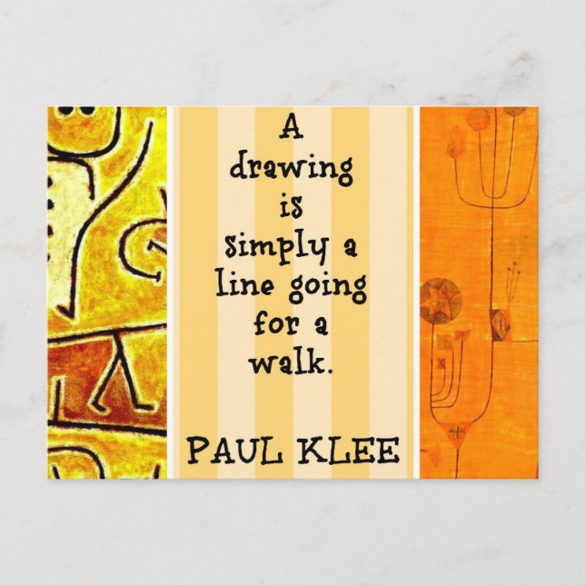 Klee - Quotation and Paintings Postcard (Front)