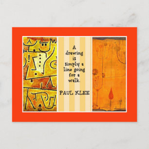 Klee - Quotation and Paintings Postcard