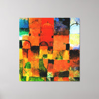 Klee - Red and White Domes, abstract painting,