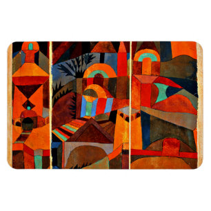 Klee - Temple Gardens, colourful abstract artwork Magnet