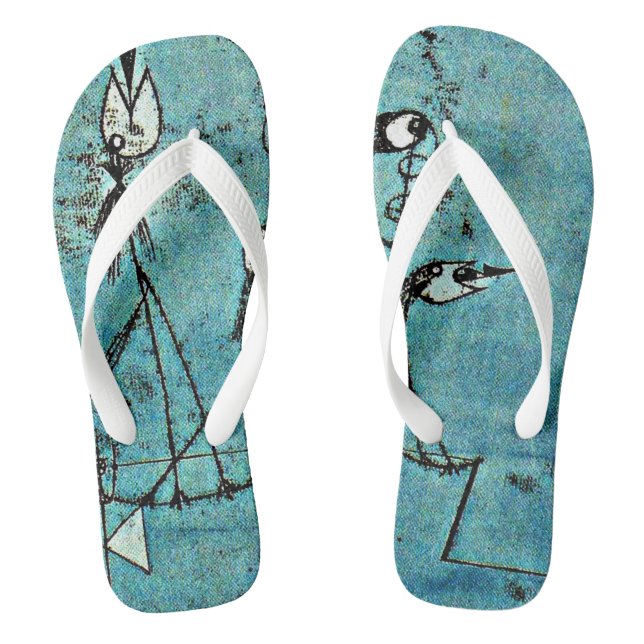 Klee - Twittering Machine, famous abstract artwork Jandals (Footbed)