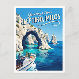 Kleftiko Coastal Arches and Sea Caves Adamantas Postcard