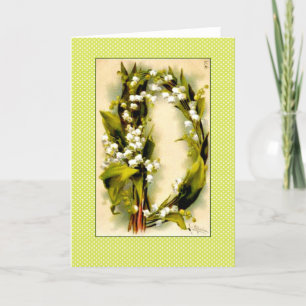 Klein Flower Alphabet Letter D Lily of Valley dots Note Card