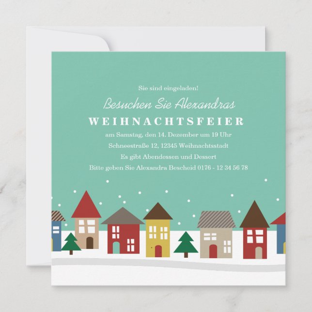Kleine Häuser Winter-Einweihungsparty einladen Invitation (Front)