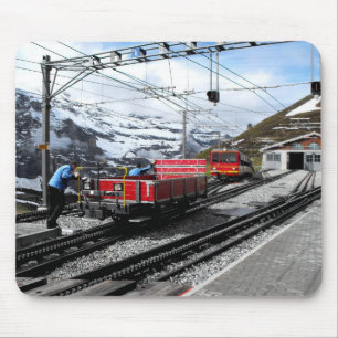 Kleine Scheidegg railway station in Switzerland Mouse Pad