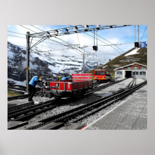 Kleine Scheidegg railway station in Switzerland Poster