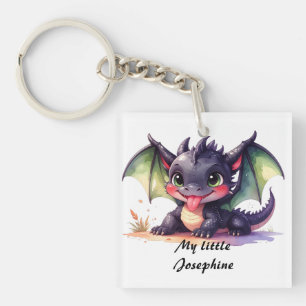 Kleiner baby Drache streckt die Zunge raus Key Ring