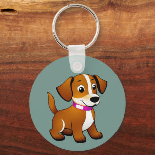 Kleiner brauner Hund, stehend -  Key Ring