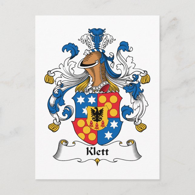 Klett Family Crest Postcard (Front)