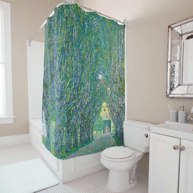 Klimt-Avenue in the Park of Schloss Kamme Fine Art Shower Curtain (In Situ)