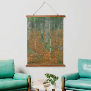 Klimt Birch Forest Autumn Landscape Art Hanging Tapestry