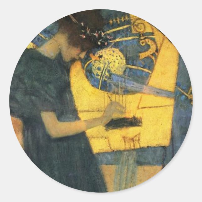 Klimt Classic Round Sticker (Front)