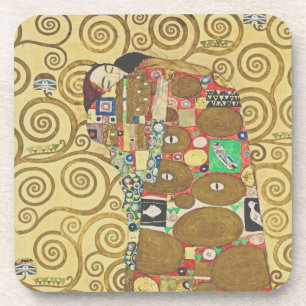 Klimt Embrace Gold Art Coaster