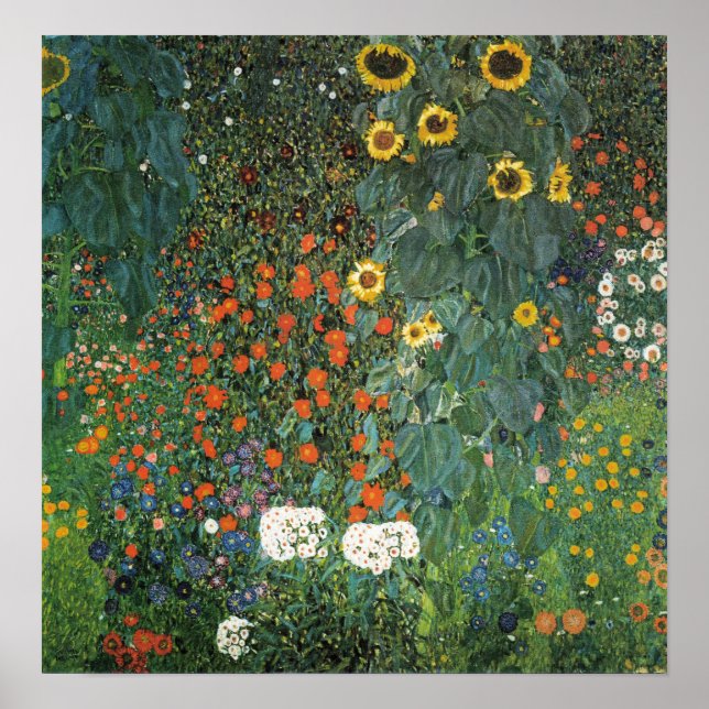 Klimt - Farm Garden With Sunflowers 1907 Poster (Front)