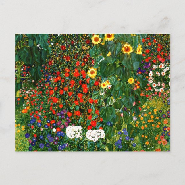 Klimt - Farm Garden with Sunflowers Postcard (Front)