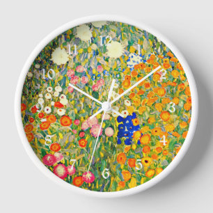 Klimt - Flower Garden 1907 Clock