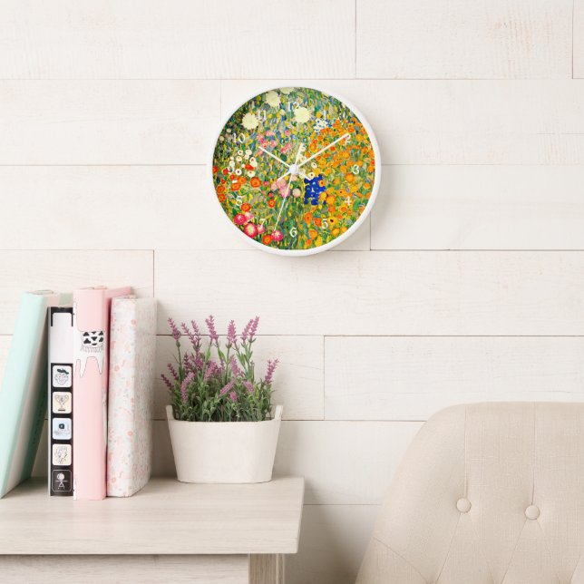 Klimt - Flower Garden 1907, Clock (Reading Room)
