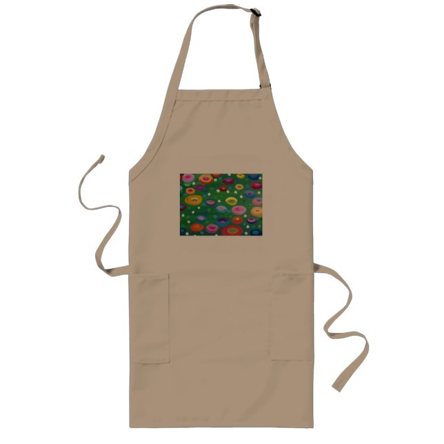 Klimt flowers in grass long apron (Front)