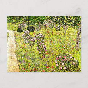 Klimt - Fruit Garden with Roses, Gustav Klimt art Postcard