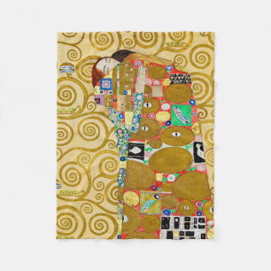 Klimt Fulfilment Mosaic: Vintage Stoclet Frieze Fleece Blanket