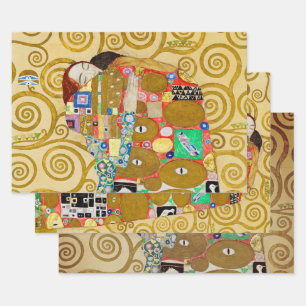 Klimt Fulfilment Mosaic: Vintage Stoclet Frieze Wrapping Paper Sheet