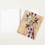 Klimt Giraffe | Adorned In Flowers Planner<br><div class="desc">This print features a sweet giraffe adorned in a crown of flowers | By Victoria Borges</div>