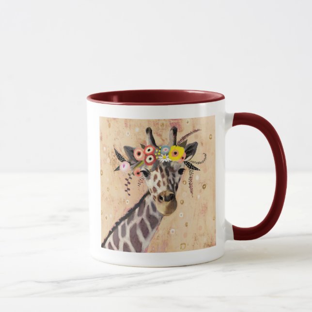 Klimt Giraffe | Crown Of Flowers Mug (Right)