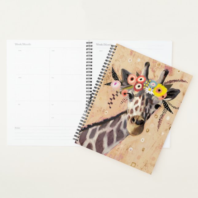 Klimt Giraffe | Crown Of Flowers Planner (Display)