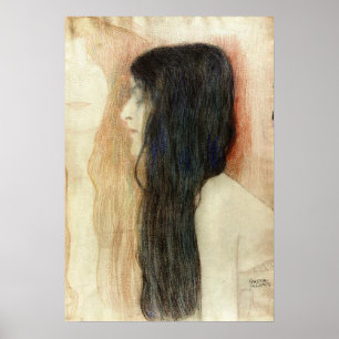 Klimt - Girl With Long Hair Poster