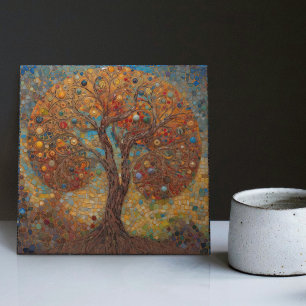 Klimt Golden Tree of Life Abstract Art Nouveau Cer Tile