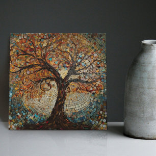 Klimt Golden Tree of Life Abstract Art Nouveau Tile