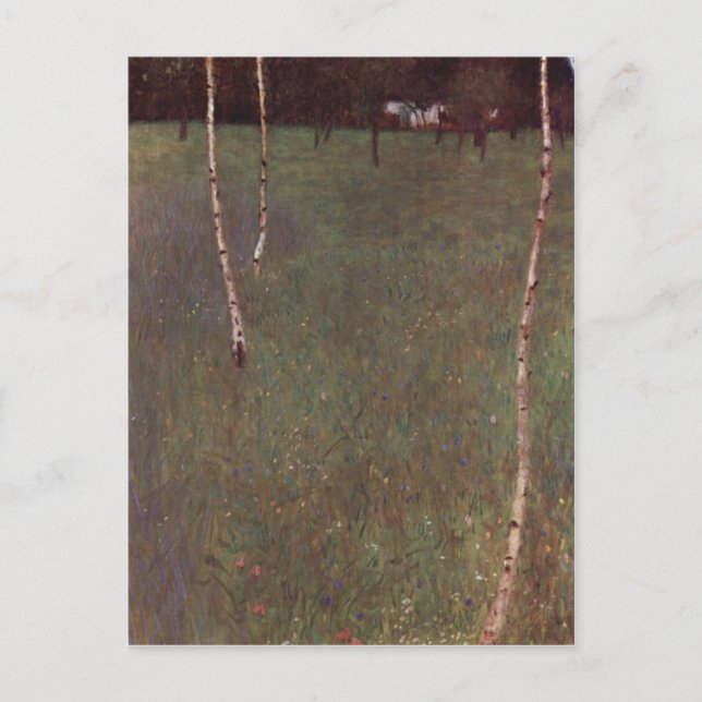 Klimt, Gustav Bauernhaus mit Birken 1900 Technique Postcard (Front)