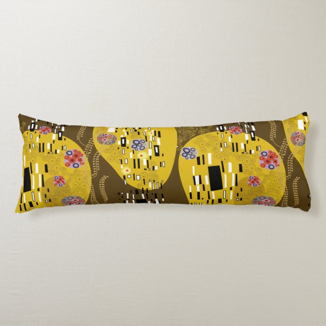 Klimt Inspired Gold Pattern Art Nouveau The Kiss Body Cushion (Front)