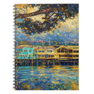 Klimt-inspired Golden Monterey Harbor Dreams Notebook