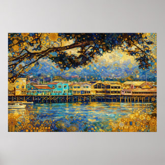 Klimt-inspired Monterey Bay Dream Poster
