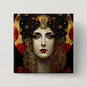 Klimt Inspired Queen Goddess 15 Cm Square Badge