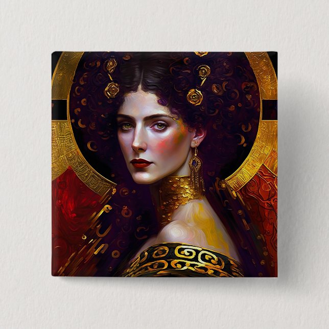 Klimt Inspired Queen Goddess Button (Front)