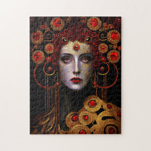 Klimt Inspired Queen Goddess Fantasy Art Jigsaw Pu Puzzle
