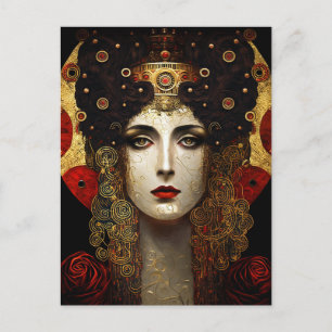 Klimt Inspired Queen Goddess Postcard