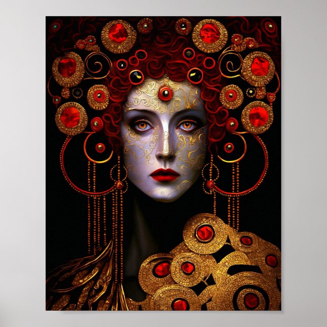 Klimt Inspired Queen Goddess Poster (Front)