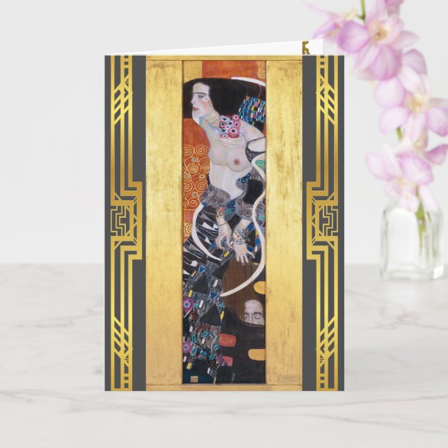 Klimt Judith II Art Nouveau Restored Image Card (Orchid)