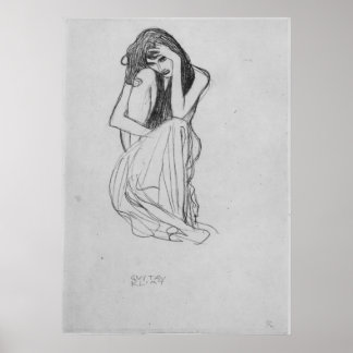 Klimt - Kauernde von vorne Poster