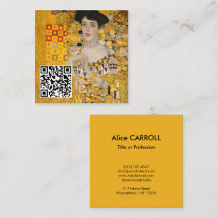 Klimt - Portrait of Adele Bloch-Bauer I - QR Code Square Business Card