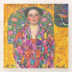 Klimt Portrait of Eugenia Primavesi Glass Coaster