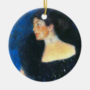 Klimt Portrait of Rose von Rosthorn-Friedmann Ceramic Tree Decoration